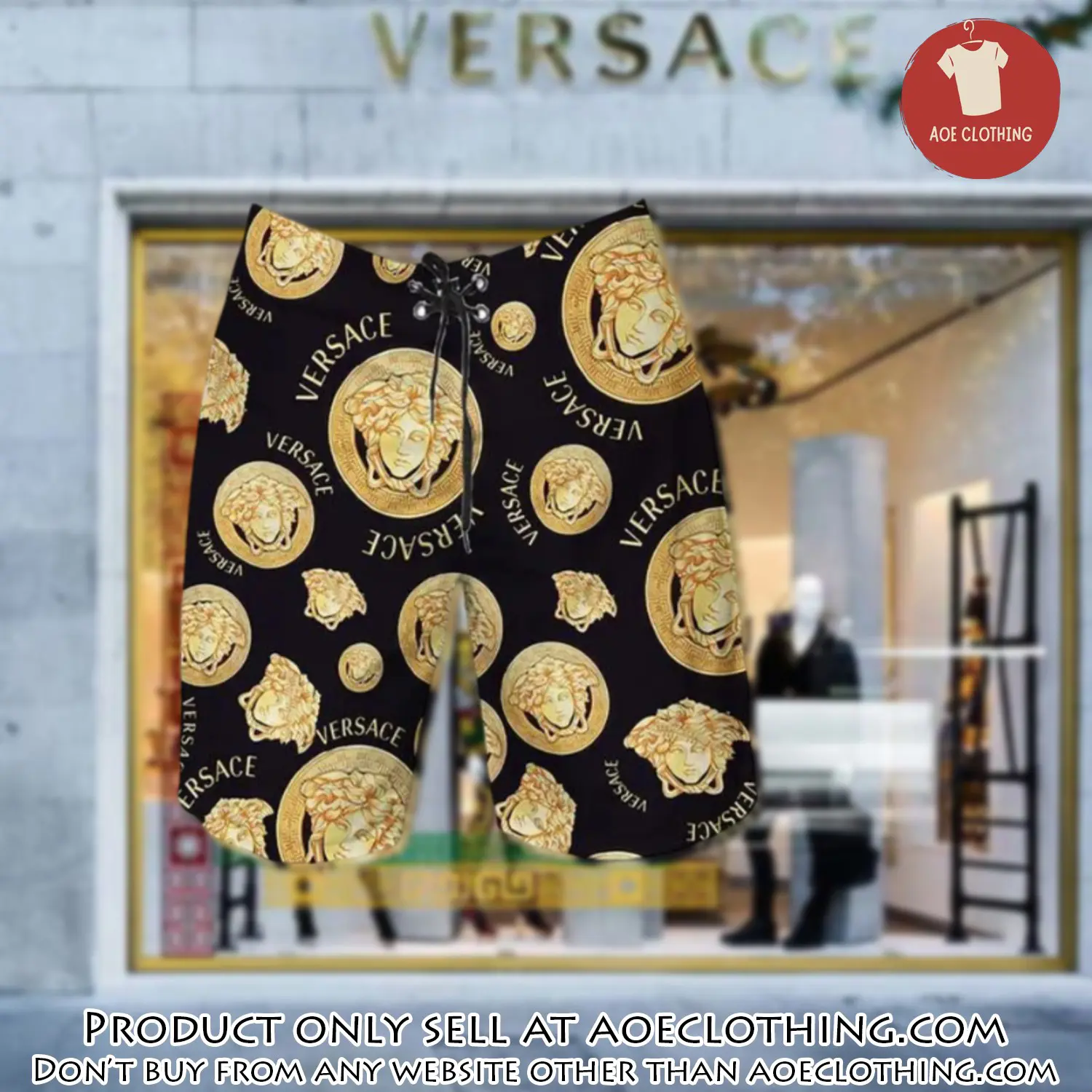 Versace medusa golden black luxury brand premium fashion shorts for men aoe1624190